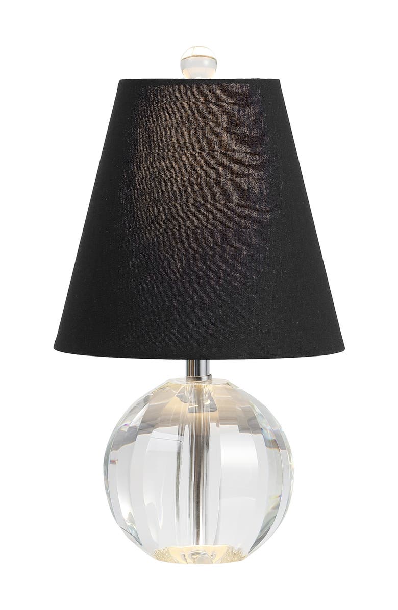 JONATHAN Y Goddard 16" Crystal Ball/Metal LED Table Lamp, Alternate, color, Clear/Black