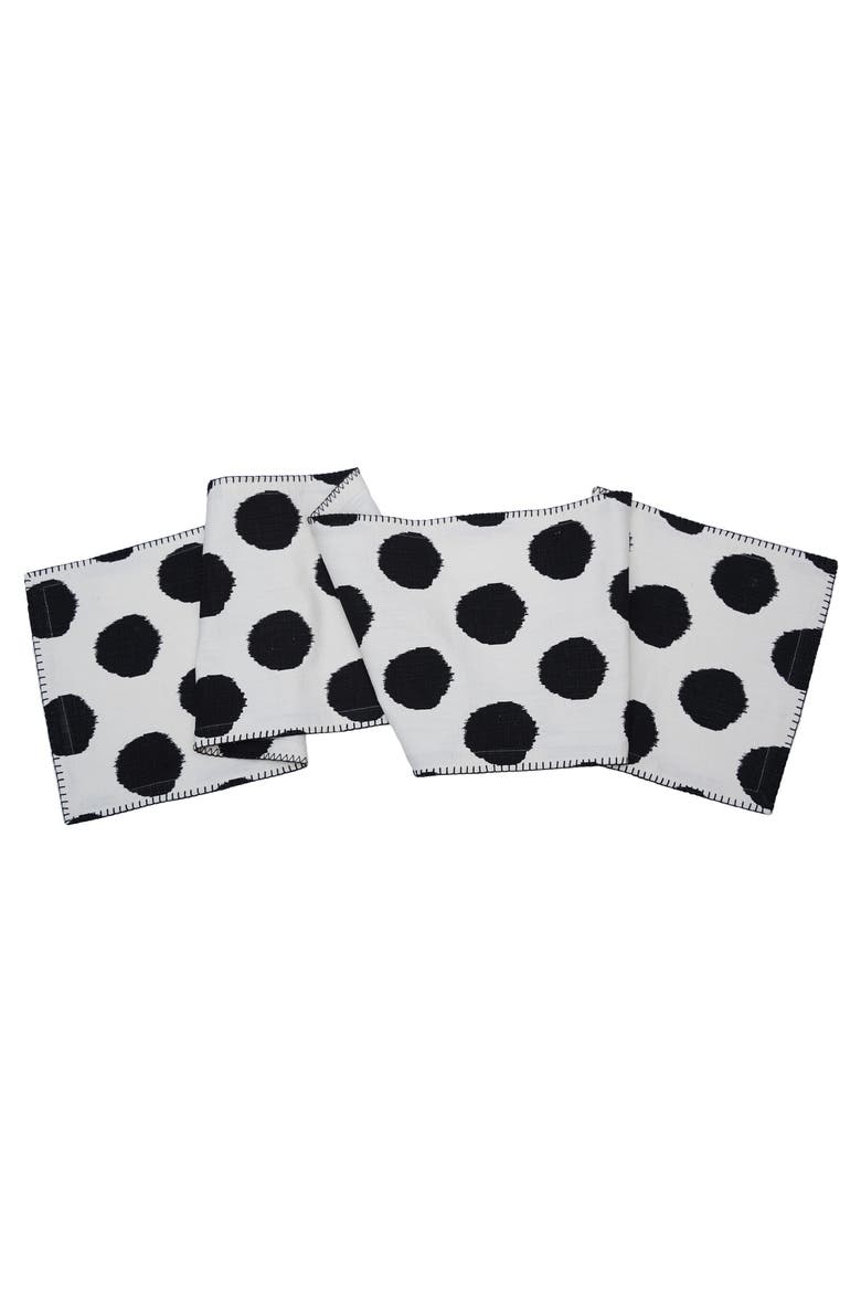 Dot Onyx Black Polka Dot Dining Table Runner, Main, color, Black