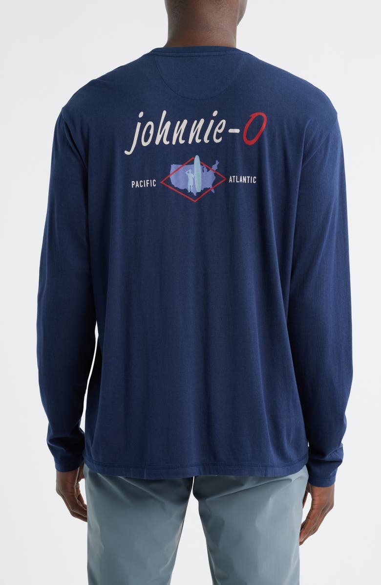 johnnie-O Coastal Way Graphic Long Sleeve T-Shirt, Alternate, color, Navy