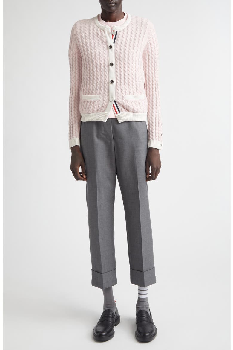 Baby Cable Cashmere Cardigan, Alternate, color, LIGHT PINK