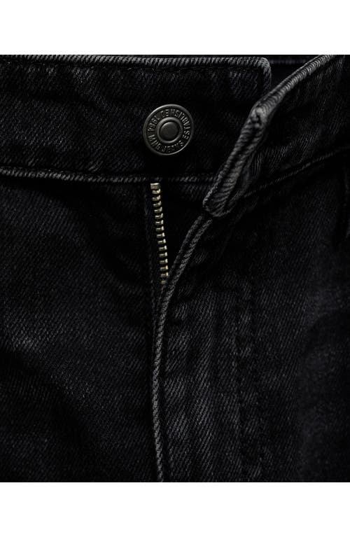 Mango Low Waist Wideleg Jeans Black Denim In Black Denim