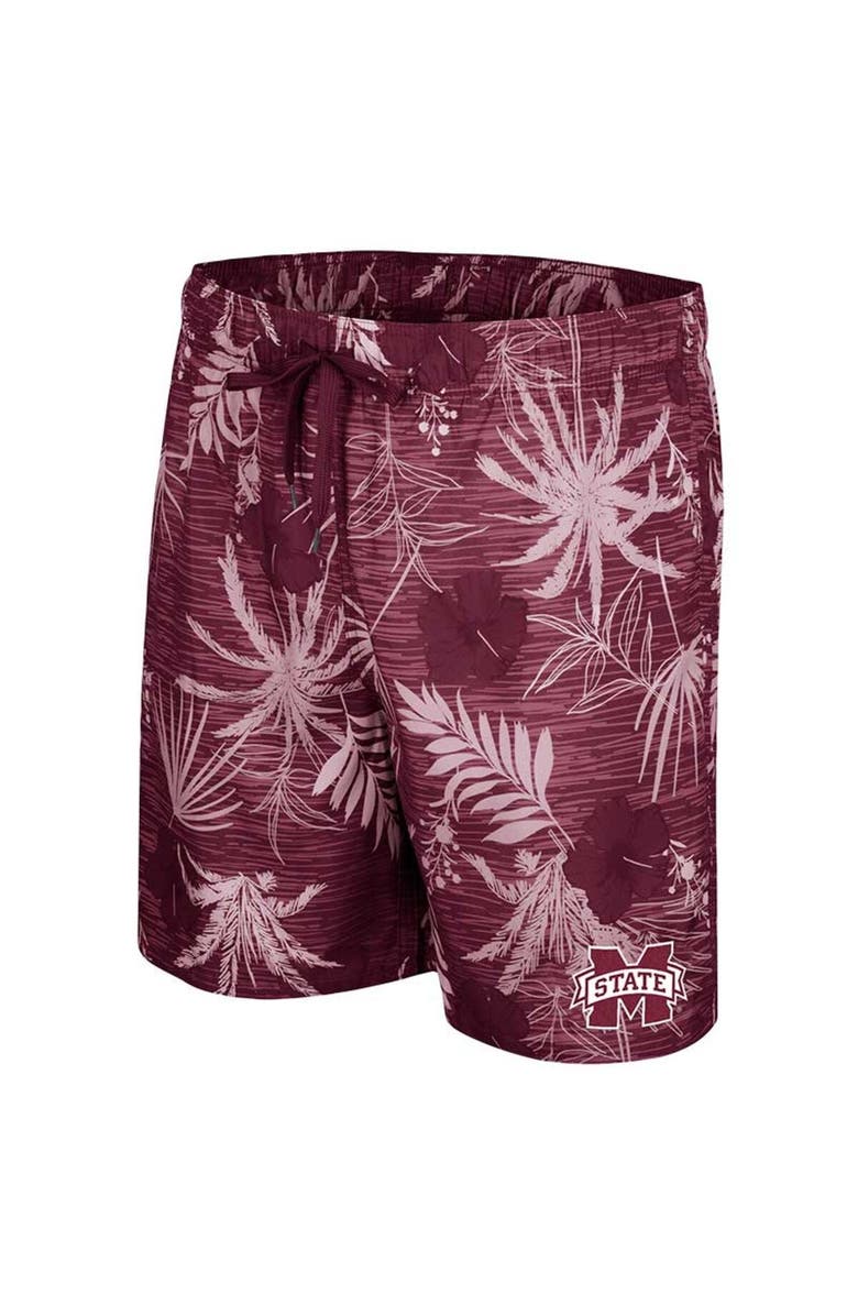 COLOSSEUM Men's Colosseum Maroon Mississippi State Bulldogs What Else is New Swim Shorts, Alternate, color, Maroon
