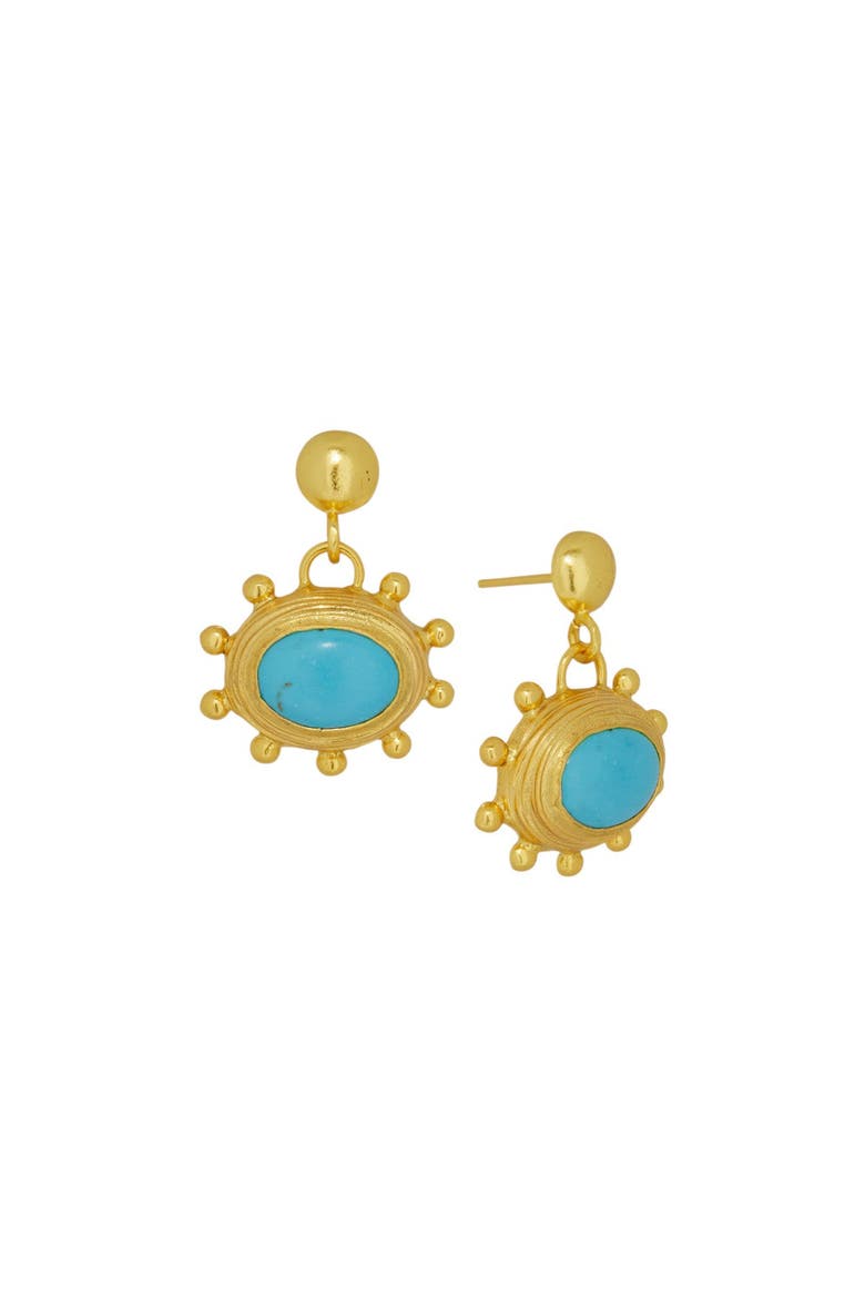 Zand Turquoise Drop Earrings, Main, color, Gold