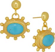 Ottoman Hands Zand Turquoise Drop Earrings