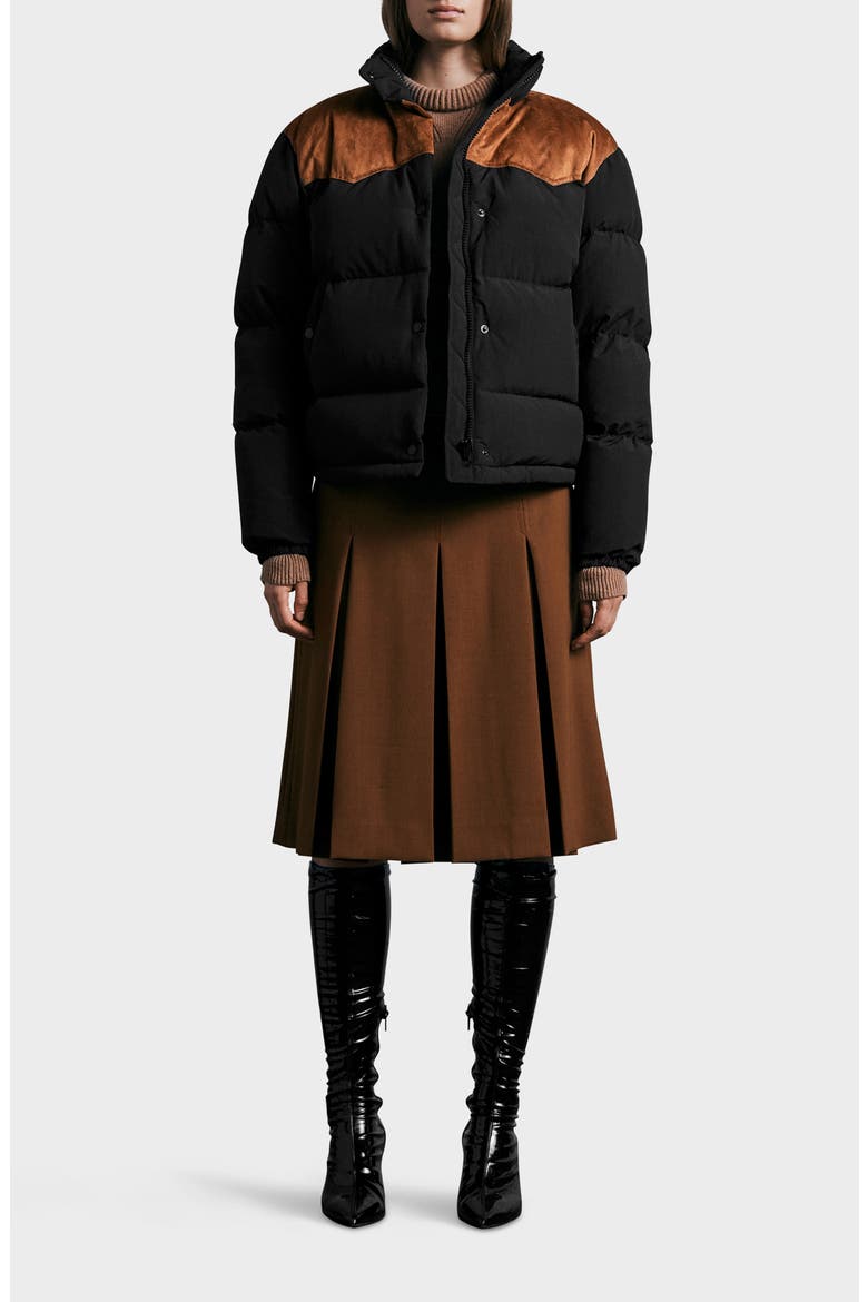 Cal Nylon Puffer Coat, Alternate, color, BLACK