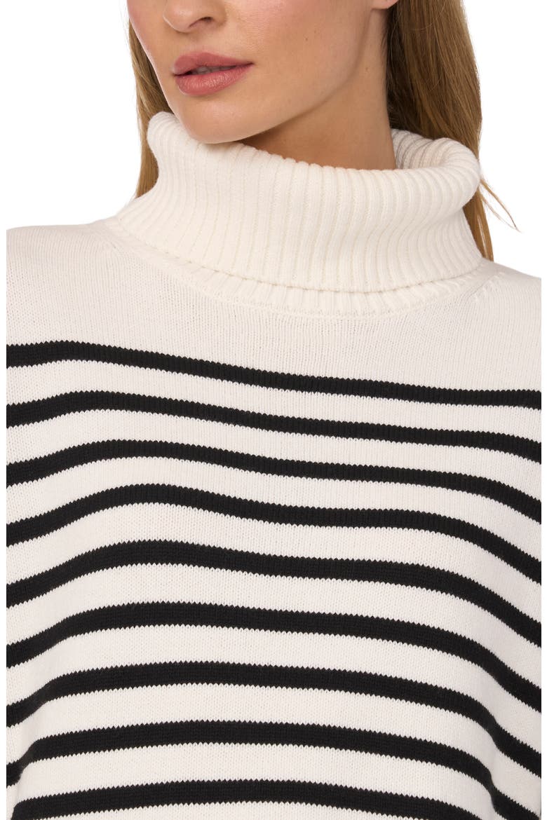 Stripe Turtleneck Sweater, Alternate, color, ANTIQUE WHITE