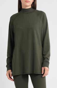 Mock Neck Long Sleeve Terry Shirt