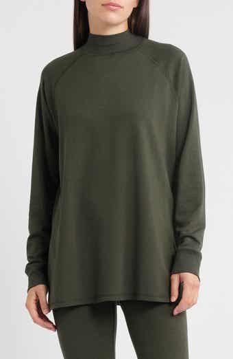 Mock Neck Long Sleeve Terry Shirt