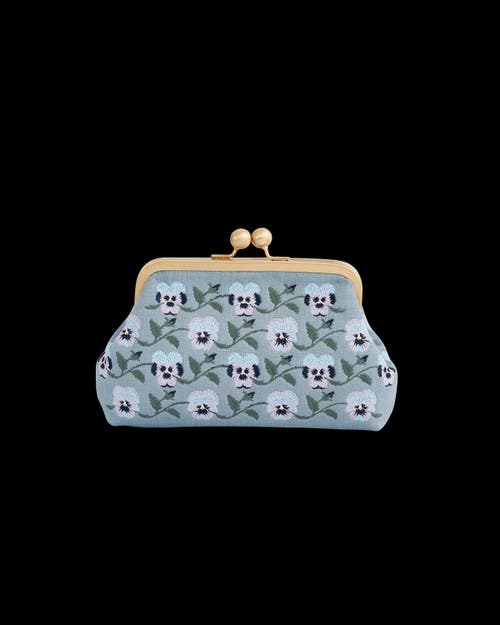 Fable England Pansy Victoriana Clutch Blue In Blue