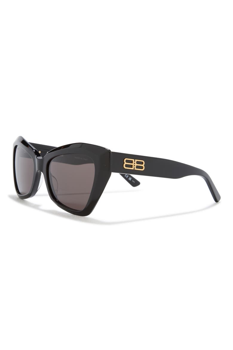 56mm Cat Eye Sunglasses, Alternate, color, BLACK BLACK GREY