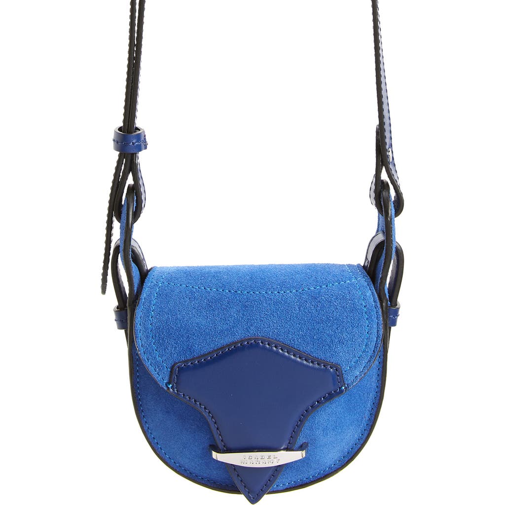 Isabel Marant Botsy Mini Flap Suede Shoulder Bag In Blue