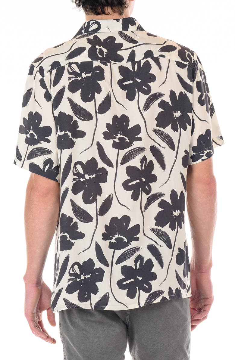 Original Paperbacks Rio Floral Rayon Camp Shirt, Alternate, color, Cloud Charcoal