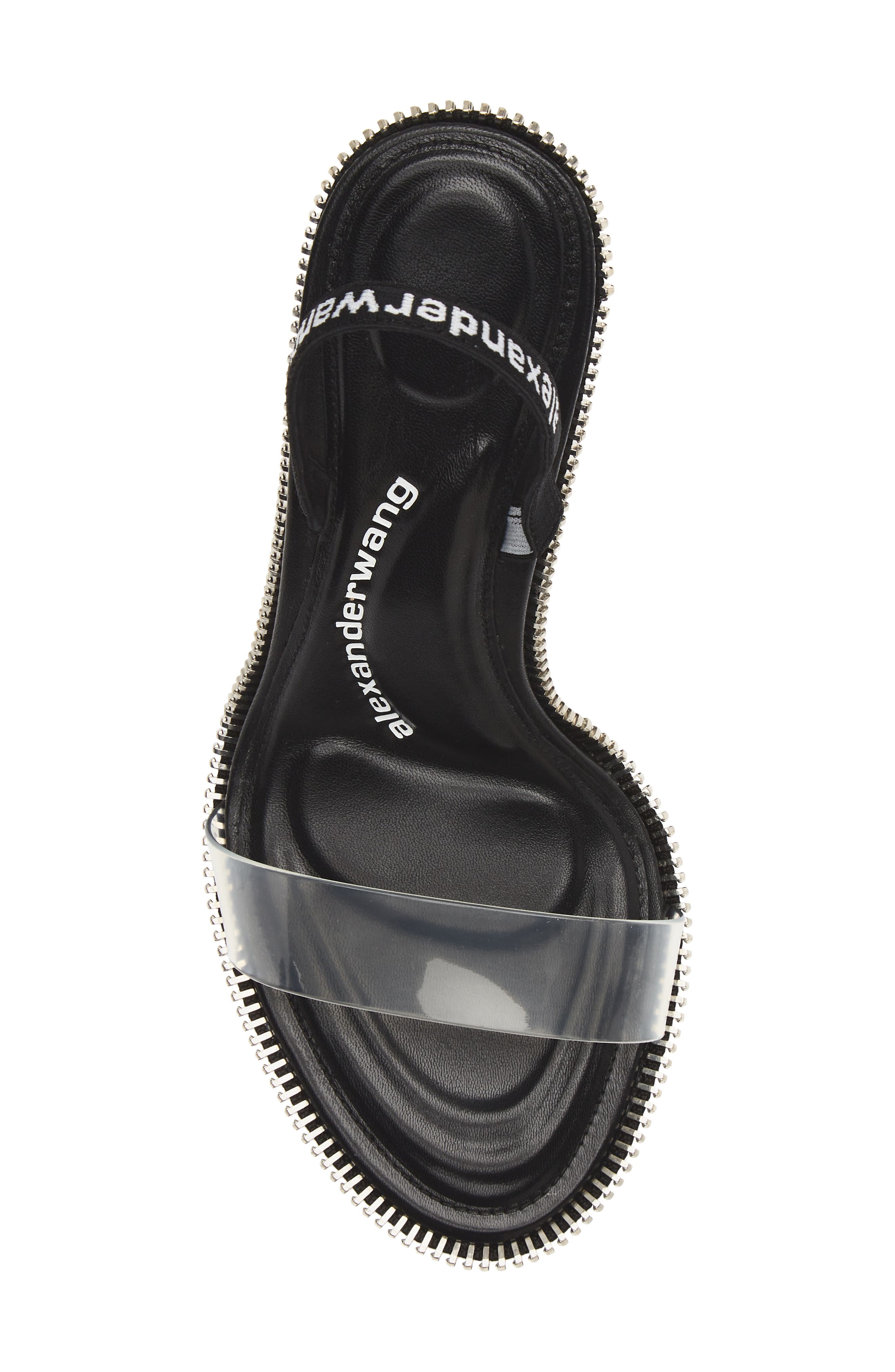 Nova Zip Slingback Sandal, Alternate, color, BLACK