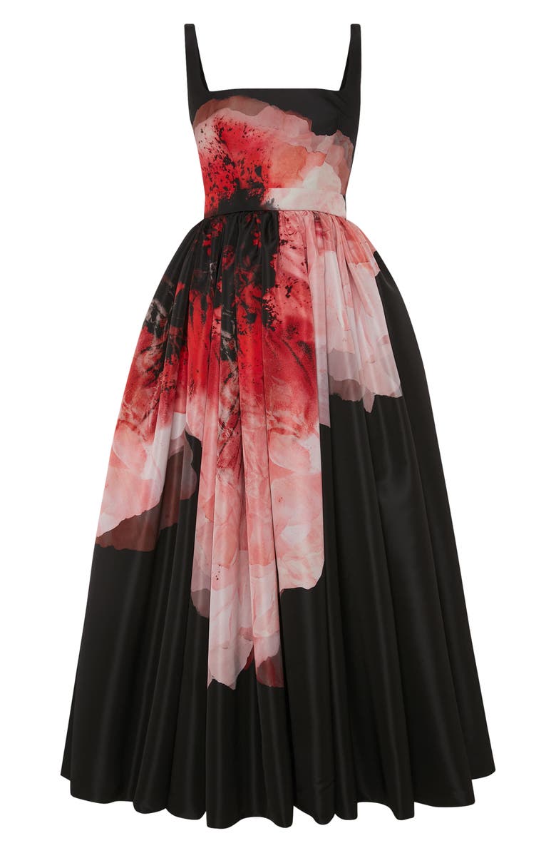McQueen Alexander McQueen Anemone Print Faille Dress, Alternate, color, 