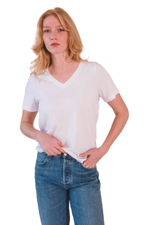 Louise Organic Cotton + Tencel V-neck Tee