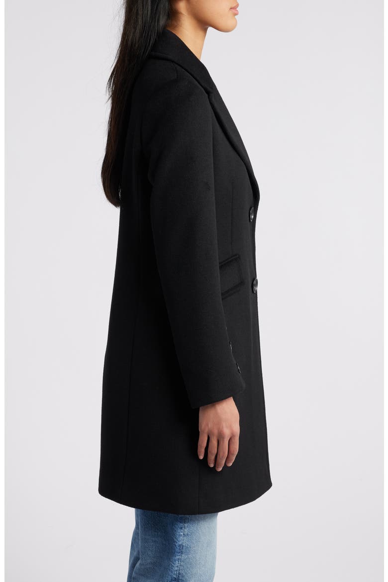 Reefer Single Breasted Wool Blend Twill Jacket, Alternate, color, BLACK