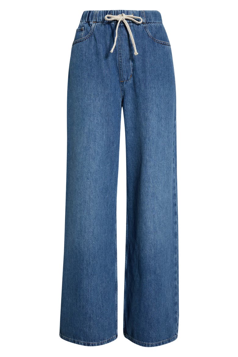 Ella Wide Leg Denim Pants, Alternate, color, MEDIUM WASH