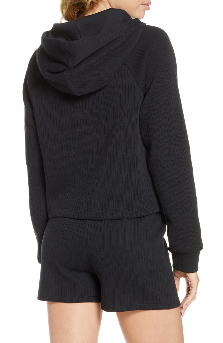 Nike Sportswear Rib Cotton Crop Hoodie, Alternate, color, 