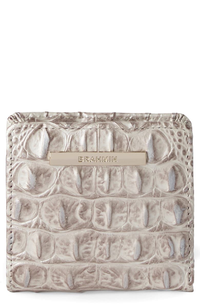 Brahmin Jane Croc Embossed Leather Wallet, Main, color, Pristine Melbourne