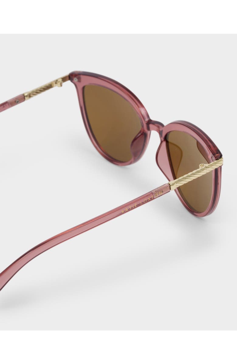 Katie Loxton Ravello Round Sunglasses in Cherry Transparent, Alternate, color, Cherry