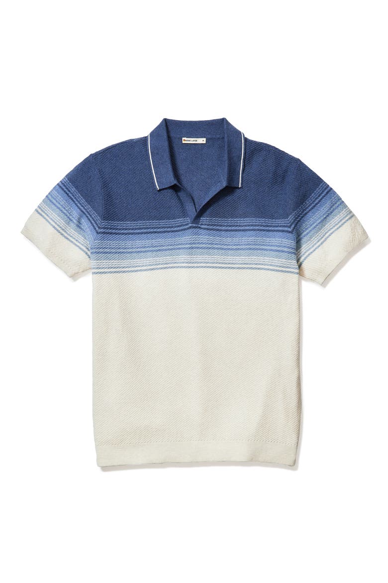 Greyson Short Sleeve Polo Sweater, Alternate, color, NAVY/ OATMEAL