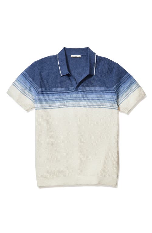 Marine Layer Greyson Short Sleeve Polo Sweater In Blue