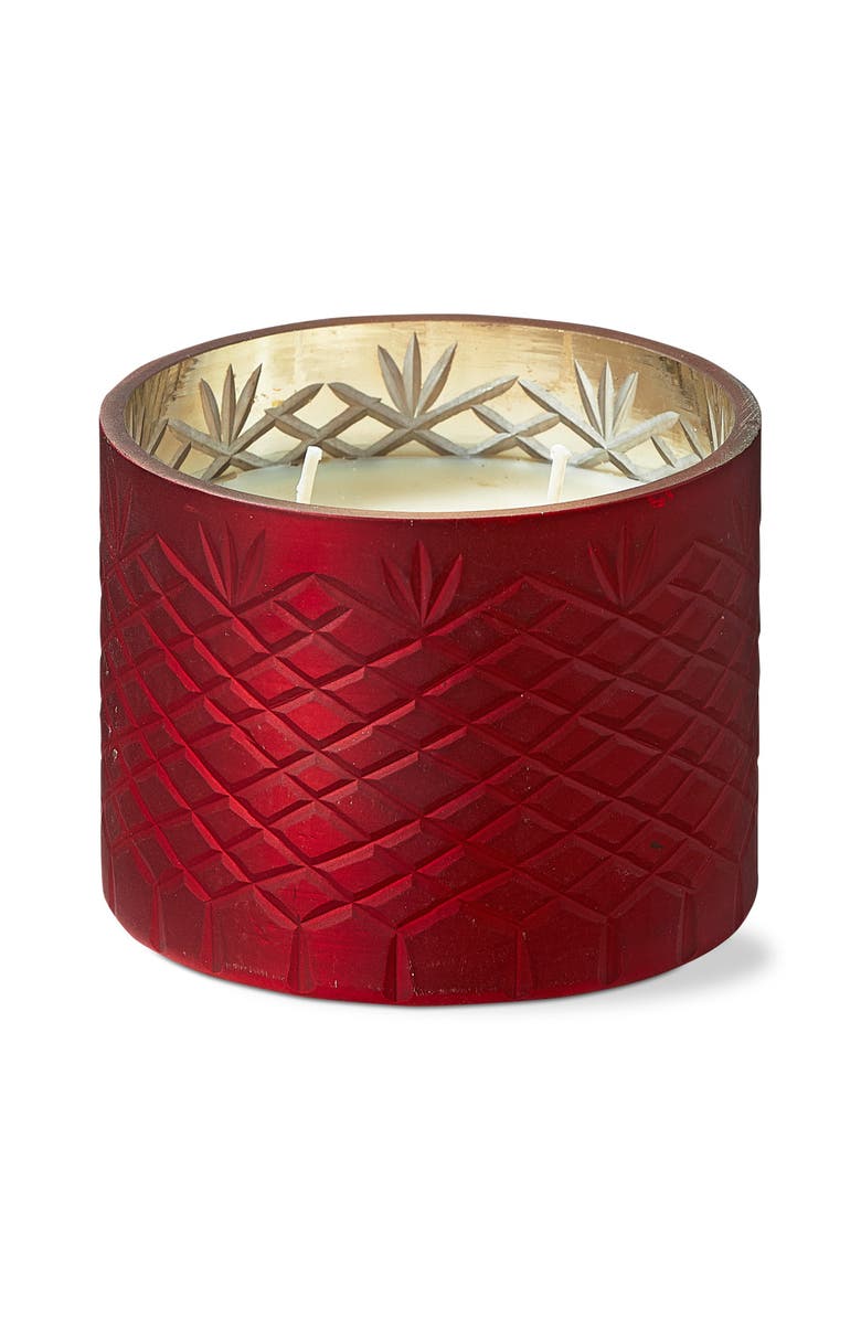 tag Chai Spice Vanilla Scented Candle Jar Red Wax Christmas Decor, Main, color, Red