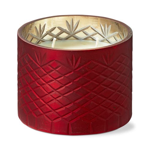 Tag Chai Spice Vanilla Scented Candle Jar Red Wax Christmas Decor In Red
