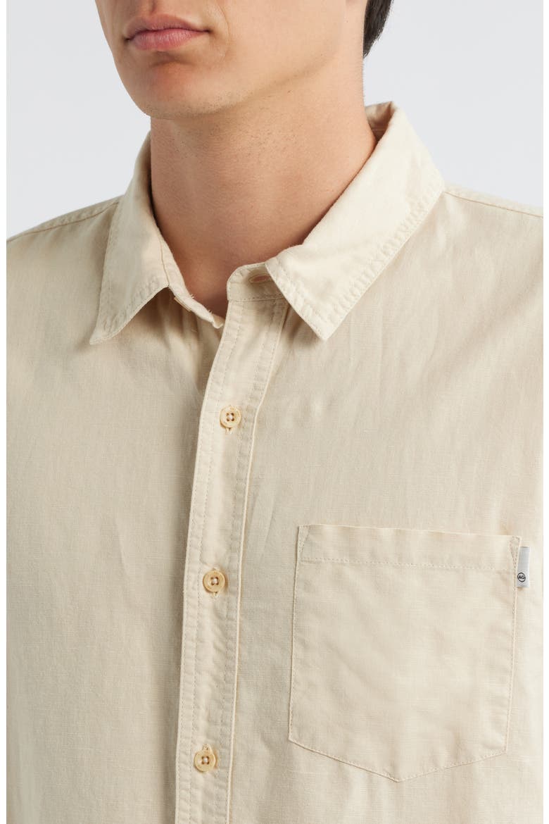 Wesley Linen & Cotton Button-Up Shirt, Alternate, color, NATURAL IVORY