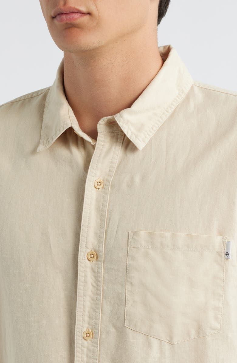 AG Wesley Linen & Cotton Button-Up Shirt, Alternate, color, Natural Ivory