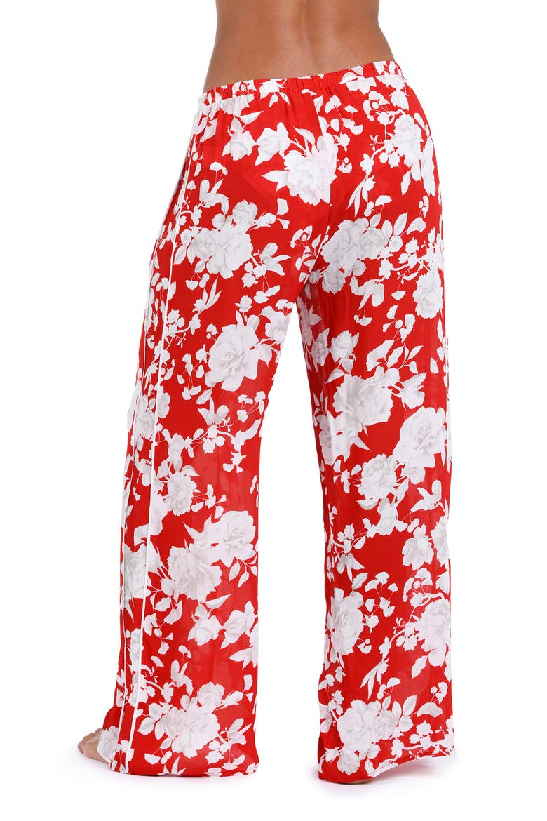 Geraldine Ikebana Cover-Up Pants, Alternate, color, ROUGE