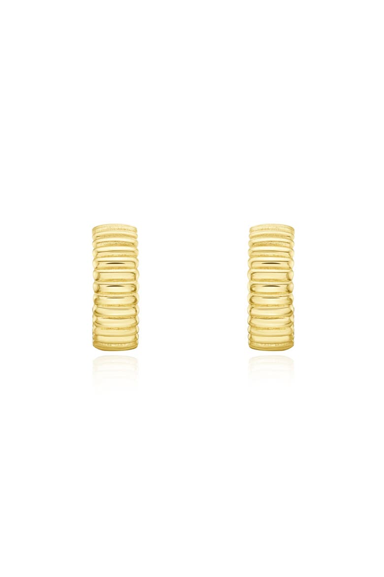 Fluted Gold C-Hoop Earrings, Alternate, color, Yellow Gold