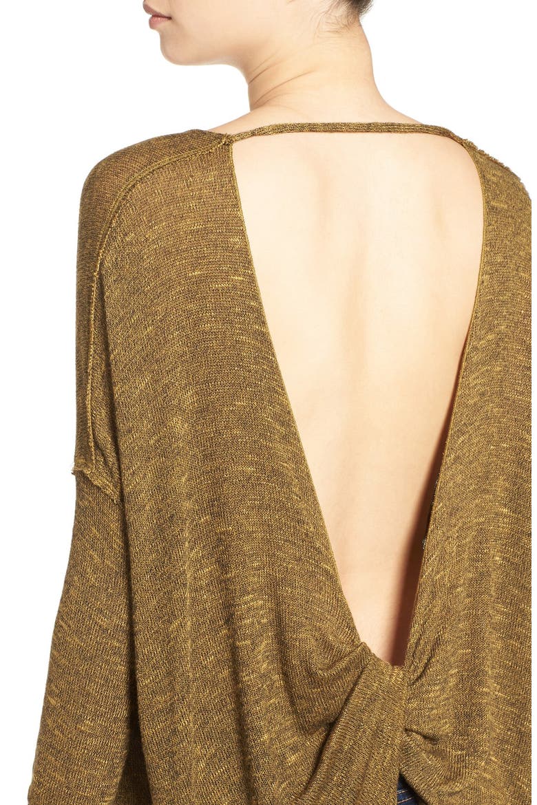 'Shadow' Oversize Hacci Open Back Top, Alternate, color, HONEY