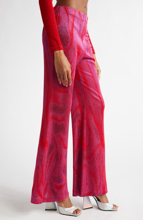 Maccapani The Easy Metallic Flare Pants In Red