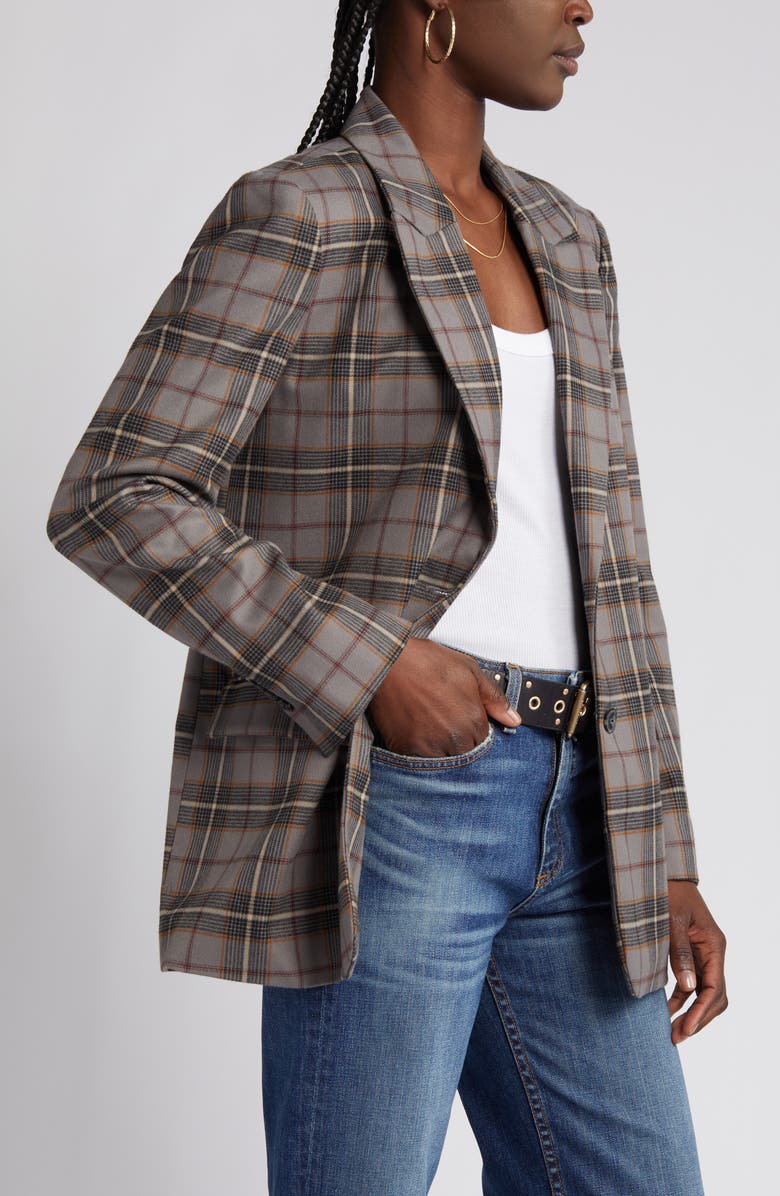 Treasure & Bond Plaid Two Button Blazer, Alternate, color,