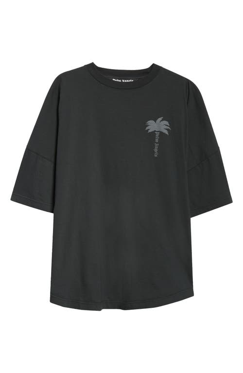 Shop Palm Angels Oversize Palms Graphic T-shirt In Vintage Black - Vintage B