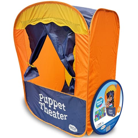 42 Inch Pop Up Puppet Theater. Orange & Blue