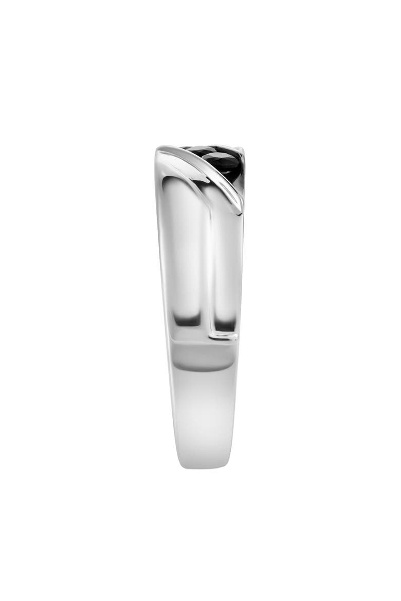 Jin 0.2CT Diagonal Black Spinel Ring 925 Silver, Alternate, color, Sterling Silver