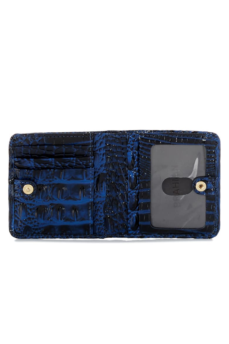 Jane Croc Embossed Leather Bifold Wallet, Alternate, color, ANCHOR
