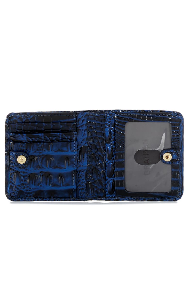 Brahmin Jane Croc Embossed Leather Bifold Wallet, Alternate, color, Anchor