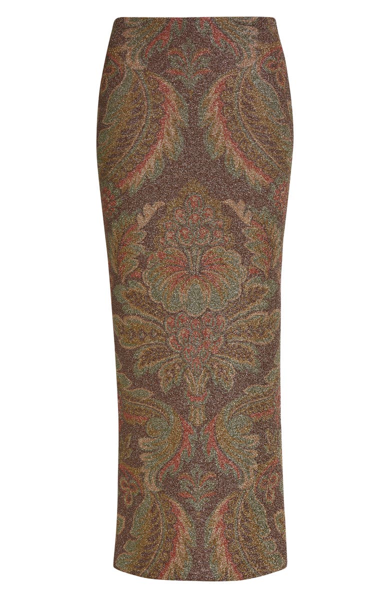 Etro Paisley Jersey Midi Pencil Skirt, Alternate, color, Printed Black Base