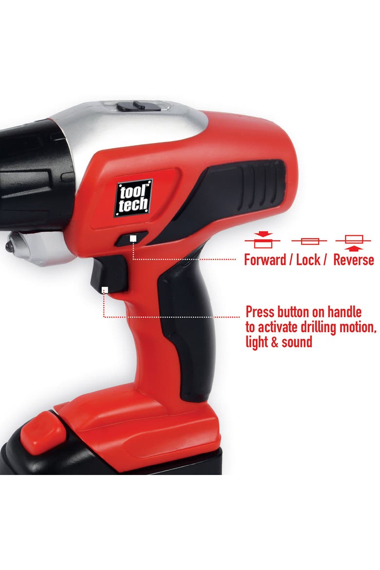 Toy Power Drill and Worklight Set, Alternate, color, Red