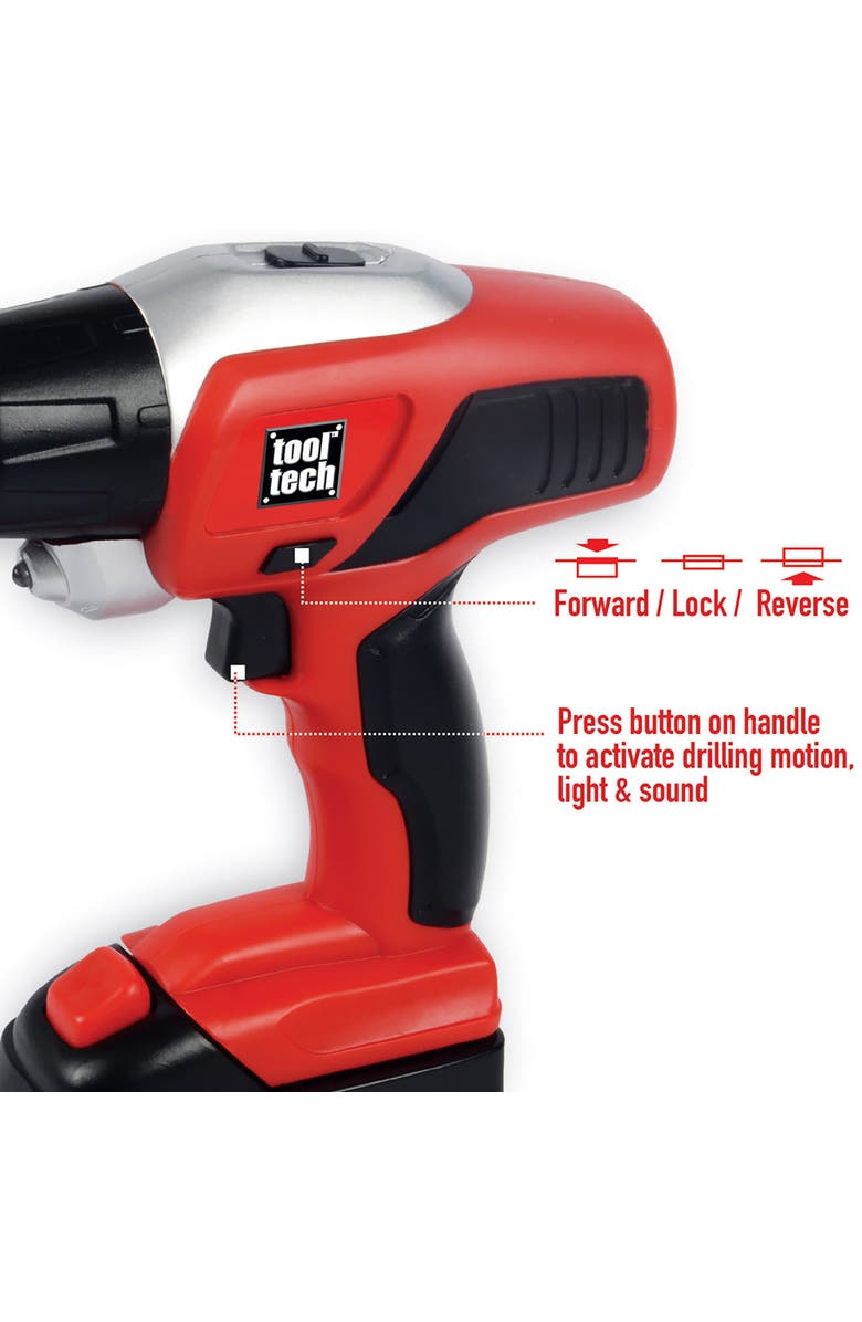 Red Box Toy Power Drill and Worklight Set, Alternate, color, Red