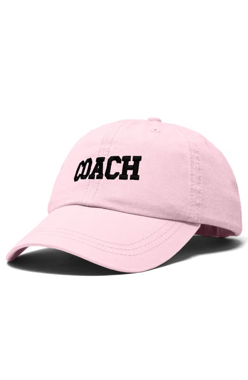 Dalix Coach Embroidered Sports Dad Cap In Washed Pink