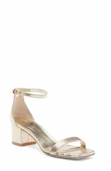 Stuart Weitzman Simple Curve Block Heel Sandal