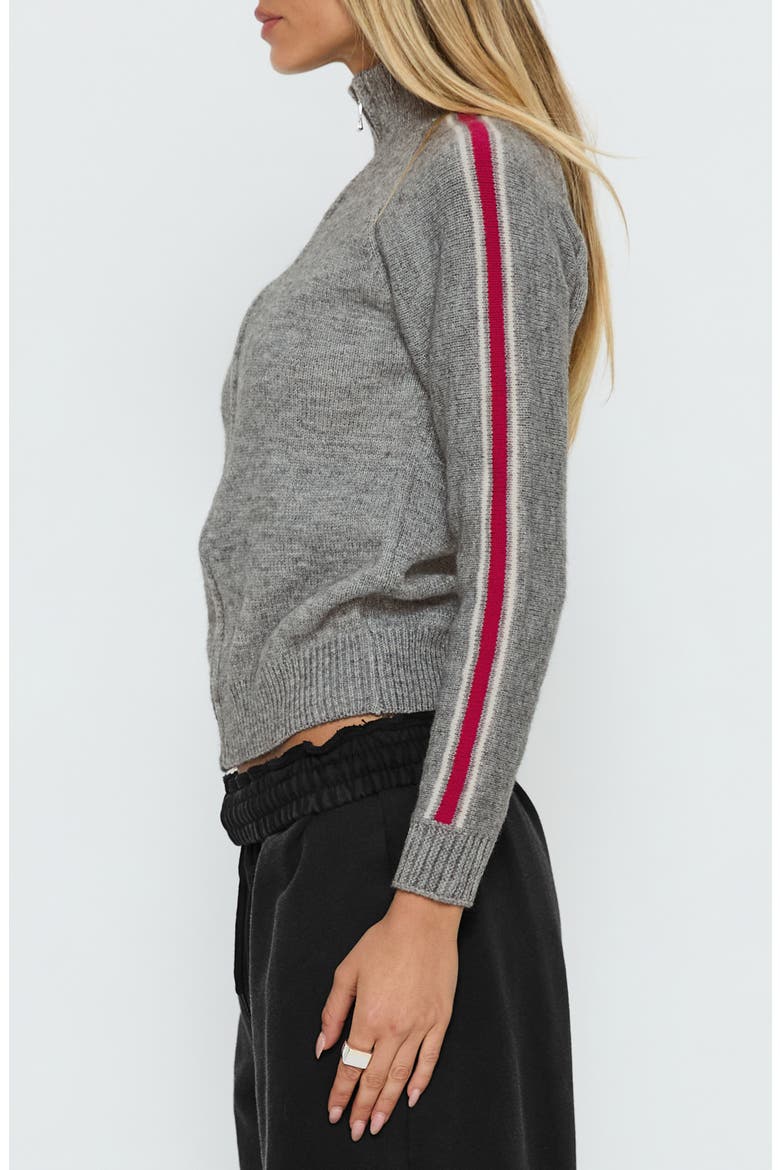 Caysey Front Zip Sweater, Alternate, color, GREY