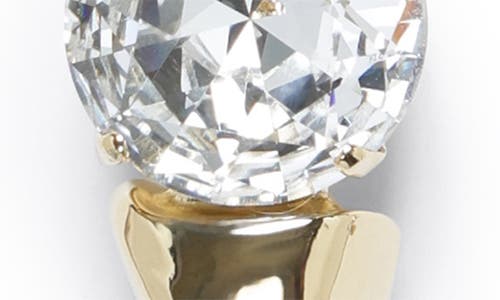 Area Bone Crystal Drop Earrings In Gold