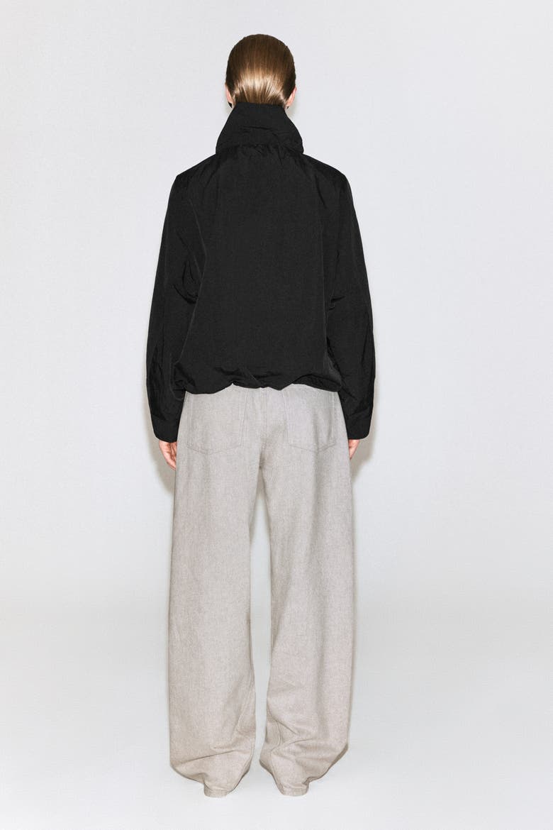 Nylon Mock-Neck Jacket, Alternate, color, BLACK