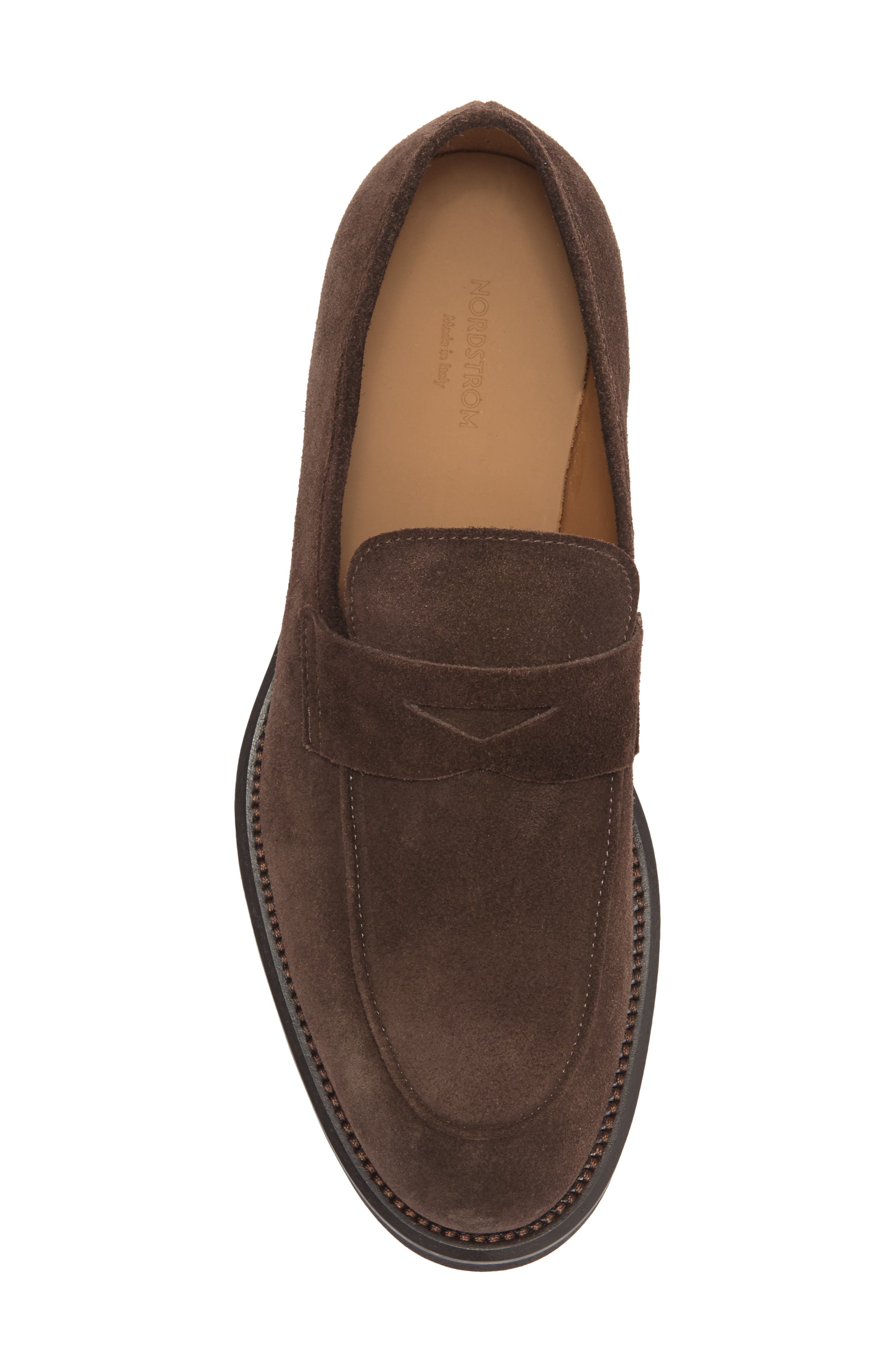 Nordstrom Italian Collection Pienza Casual Penny Loafer, Alternate, color, Brown Torte Suede