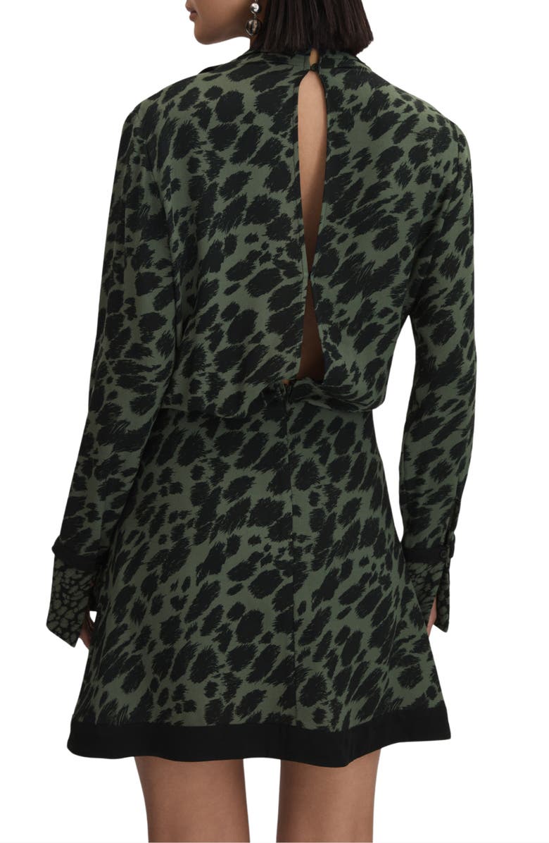Reiss Katie Long Sleeve Animal Print Minidress, Alternate, color, 